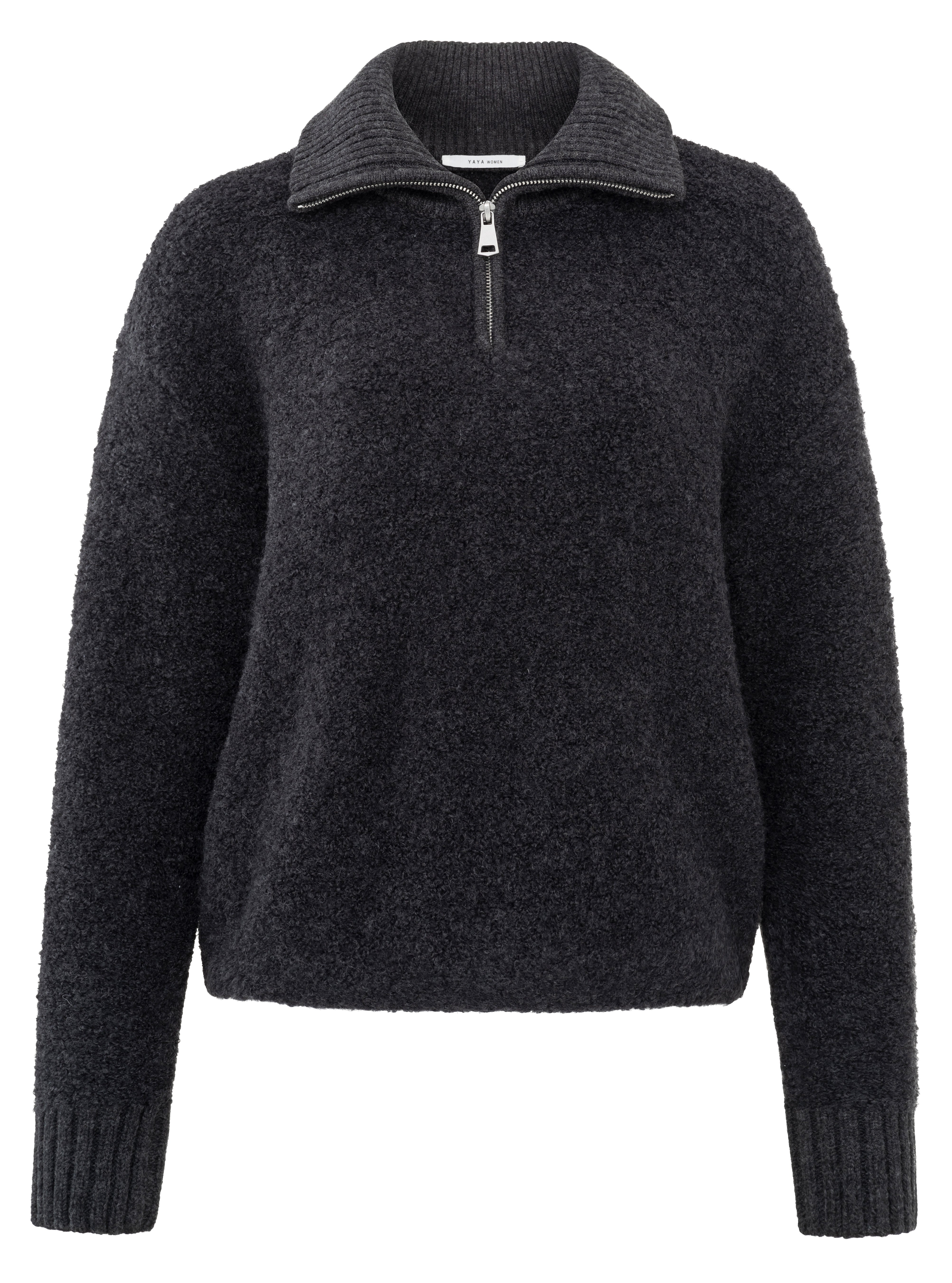 Boucle sweater with rib detail YAYA