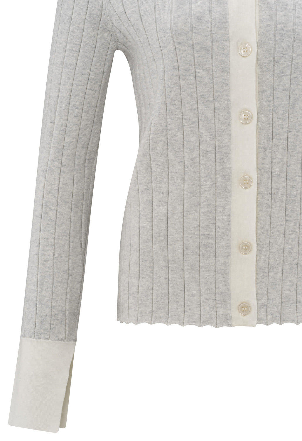 Rib Cardigan With Contrast Detail YAYA