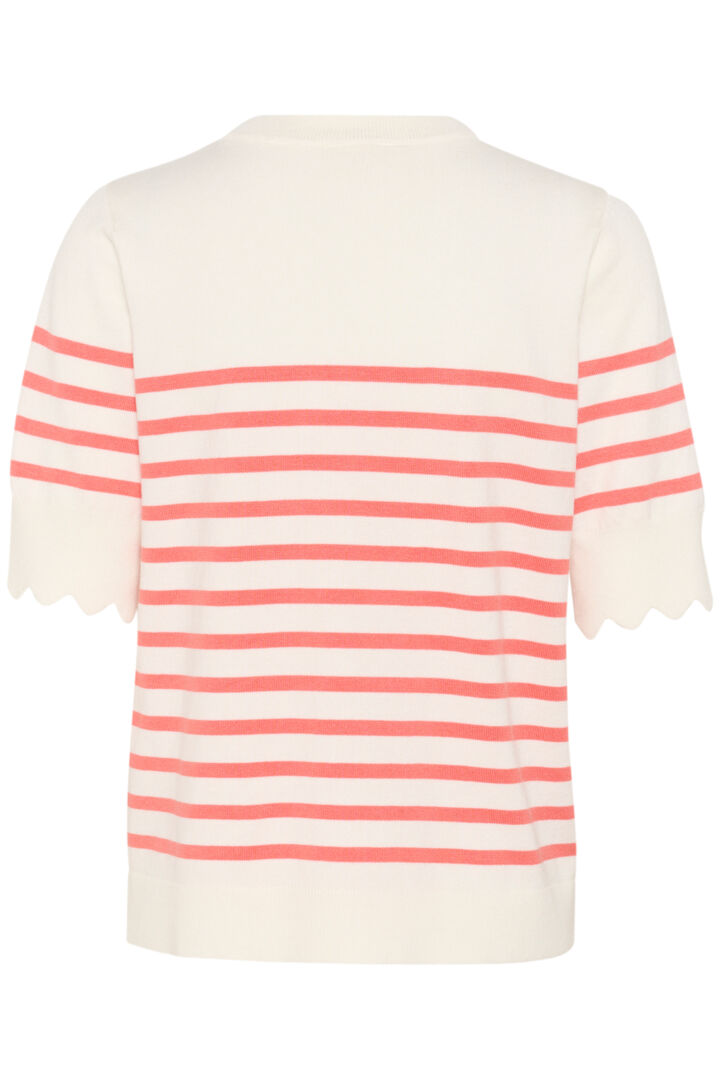 CRVillea Striped Knit Blouse CREAM