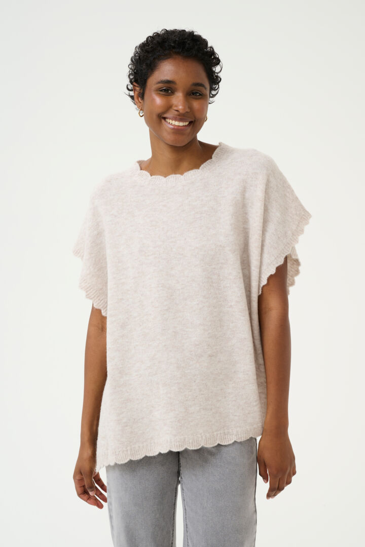 CRDammi Knit Poncho CREAM