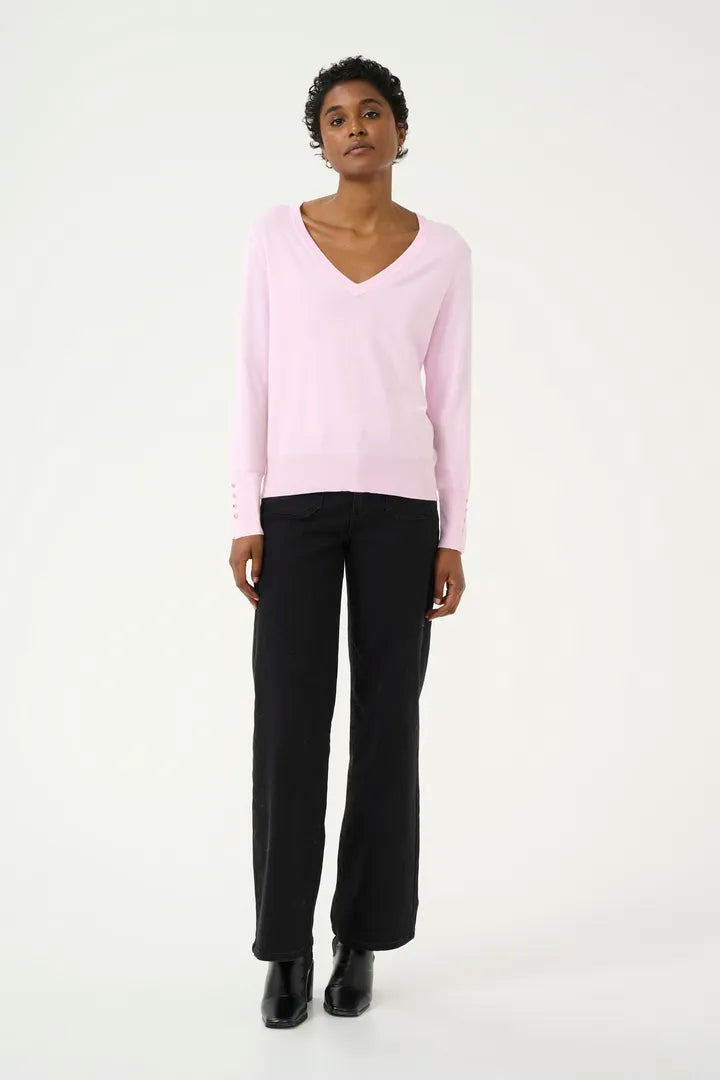 KAlizza V-Neck Knit Pullover Buttons KAFFE