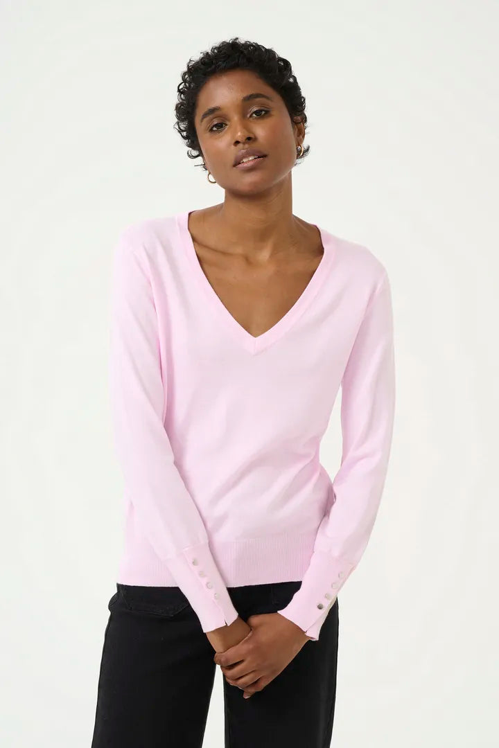 KAlizza V-Neck Knit Pullover Buttons KAFFE