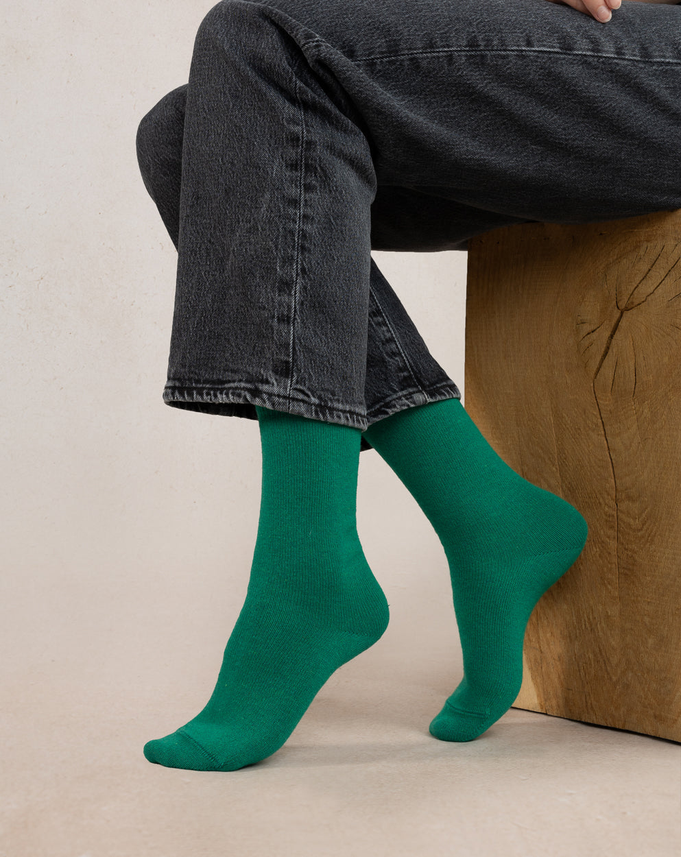 PLAIN FOREST BLUE Wool and Cashmere Sock