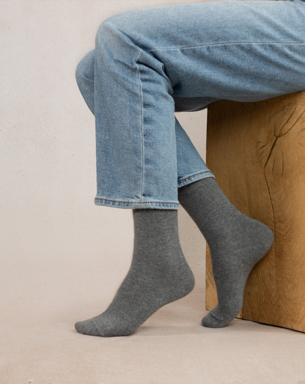 PLAIN FOREST BLUE Wool and Cashmere Sock