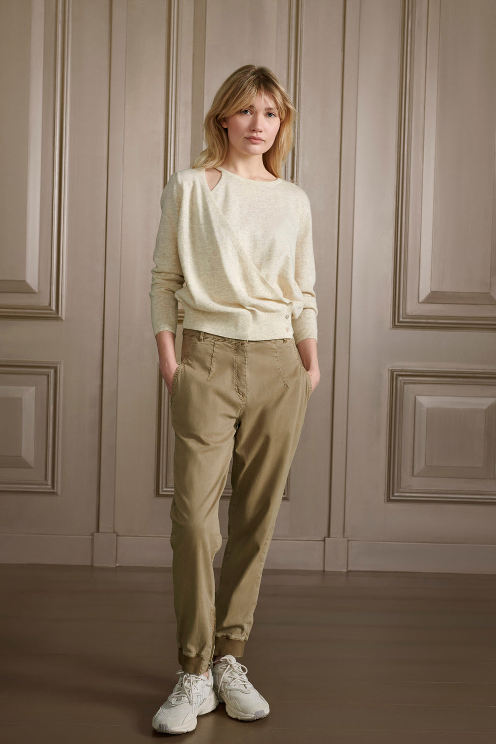 Soft Cargo Trousers With Rib YAYA