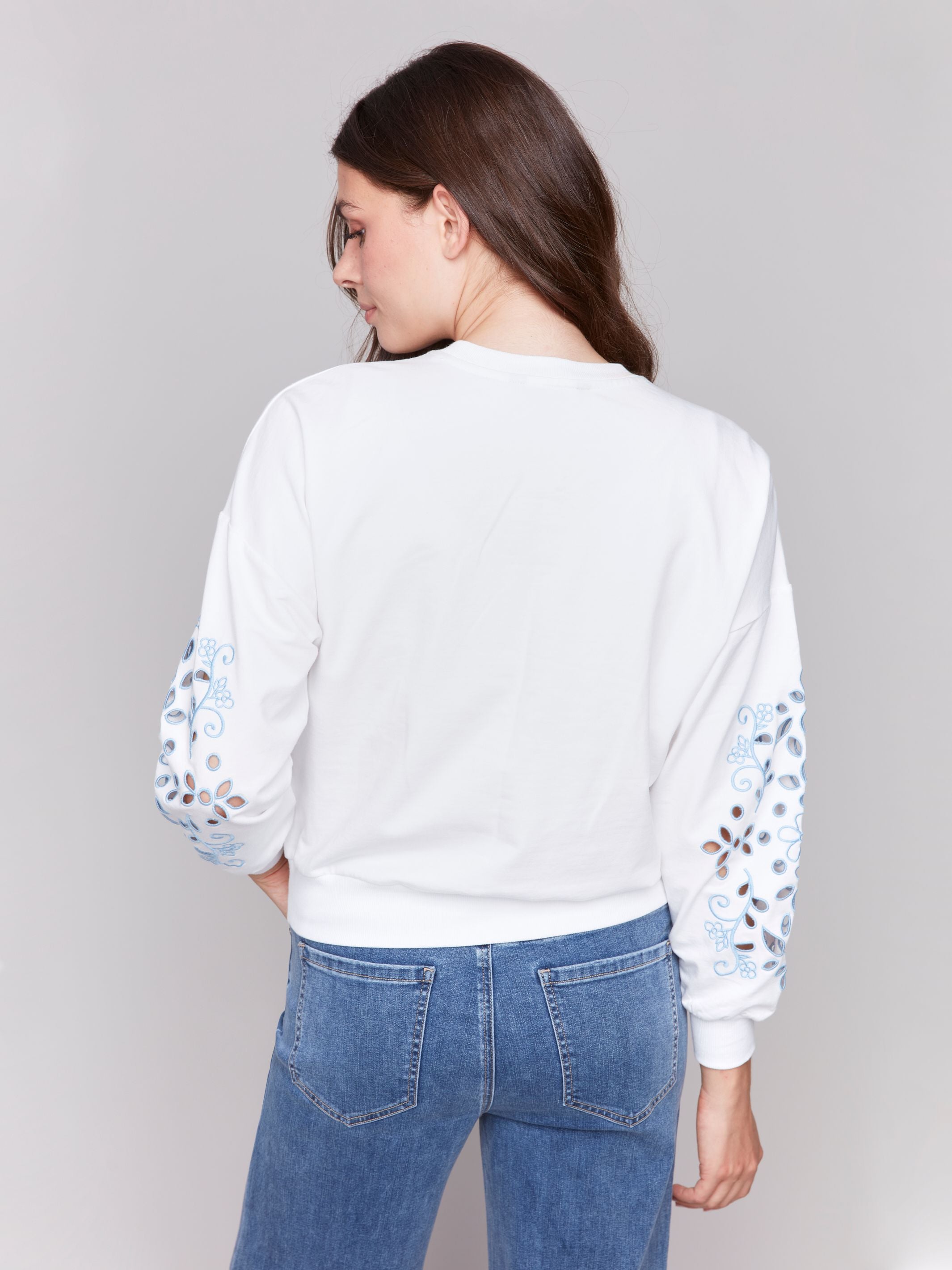 Sweatshirt With Embroidery Sleeves