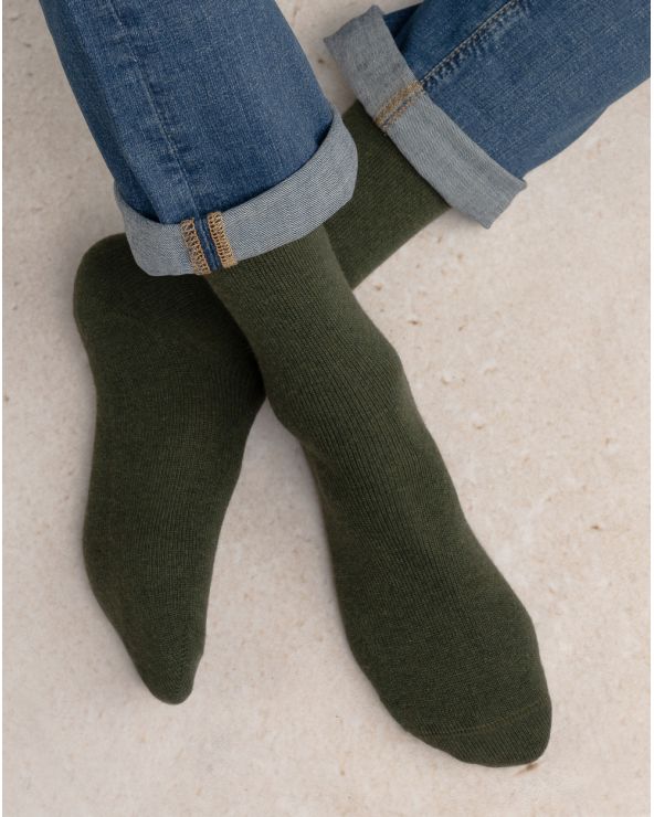 Men's Wool &amp; Cashmere Socks FOREST BLUE