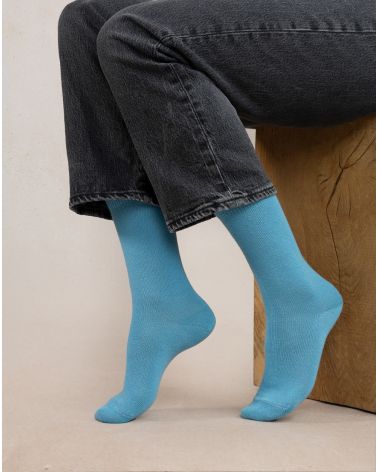 Chaussette Cachemire UNIE BLEU FORÊT