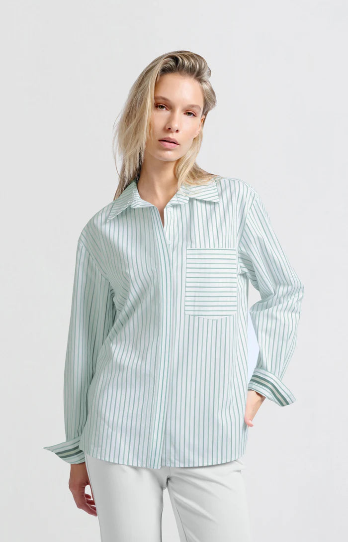 Striped blouse with cuff tape YAYA